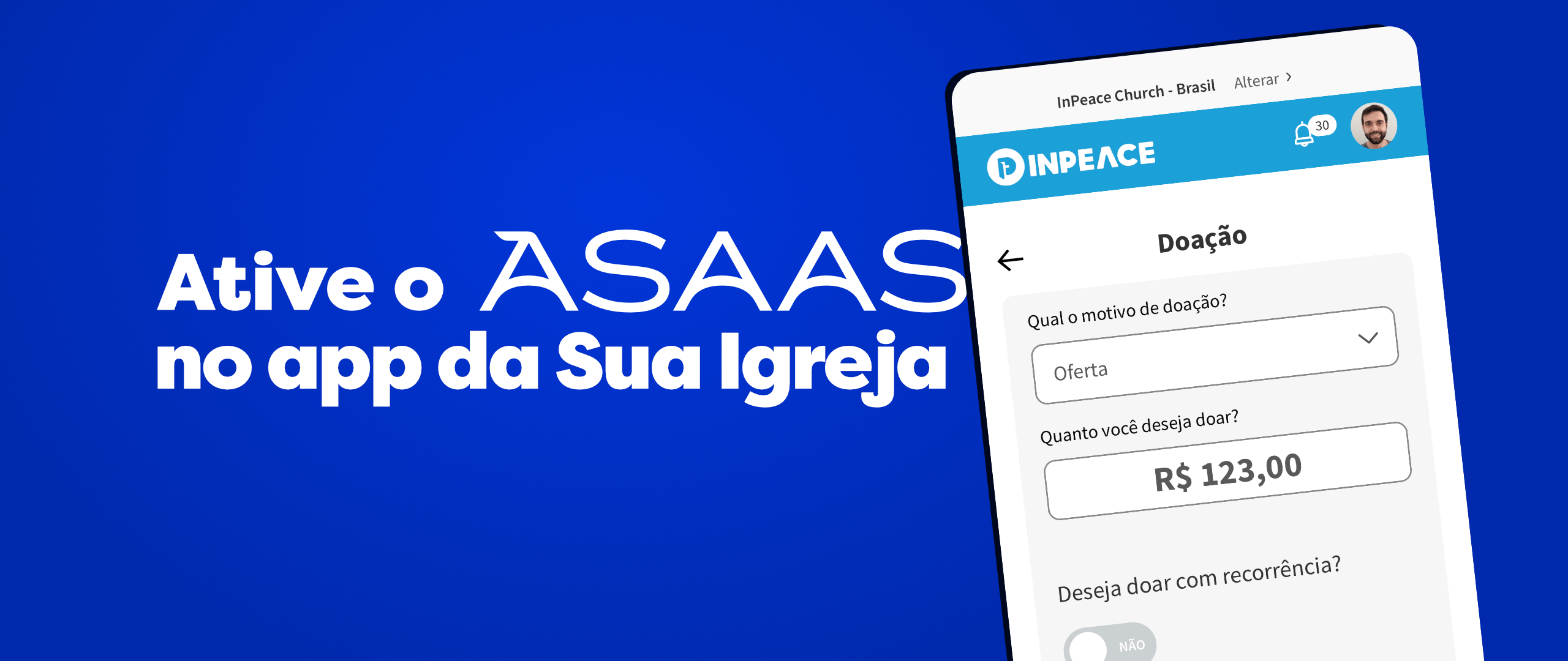 Integre o Asaas na InPeace para receber ingressos pagos e doa&ccedil;&otilde;es